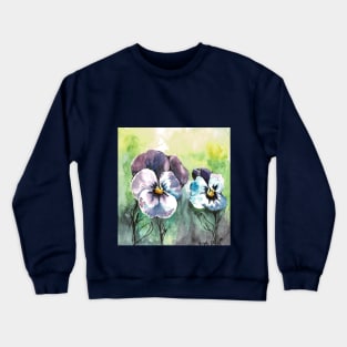 Watercolor pansies Crewneck Sweatshirt